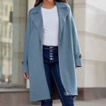 thumbnail image 1 of IMENGL Manteau d'Hiver à Manches Longues à Revers pour Femme, Bleu m, Taille M-3TG, 1 of 6