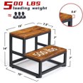 thumbnail image 2 of 2 Step Stool for Adults Kids, Heavy Duty Sturdy Steel Frame with Wooden Steps, Bedside Foot Stool with 500lbs Load Capacity, Non-Slip Step Stool for High Bed, Kitchen, RV Step - Rustic Brown, 2 of 16