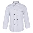 thumbnail image 1 of Veste de Cuisine Unisexe pour Restaurant d'Hôtel Service Alimentaire - Blanc, M, 1 of 8