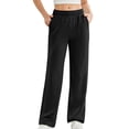 thumbnail image 2 of Womens Sweat Pants, Fashion Casual Solid Color Waist Sweatpants with Side Pockets, 2 of 8