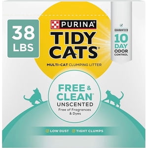 Purina Tidy Cats Clumping Chat Litter, gratuit & Nettoyer une astuce multi-chats sans parfum - 38 Boîte
