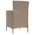 thumbnail image 5 of vidaXL Garden Chairs with Cushions 2 pcs Poly Rattan Beige, 5 of 5