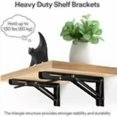 thumbnail image 3 of 2 Pieces Folding Shelf Brackets Heavy Duty 10 Inches Collapsible Shelf Brackets Black Metal Shelf Support Brackets for Kitchen Study Warehouse DIY Projects Shelf Bracket, 3 of 4
