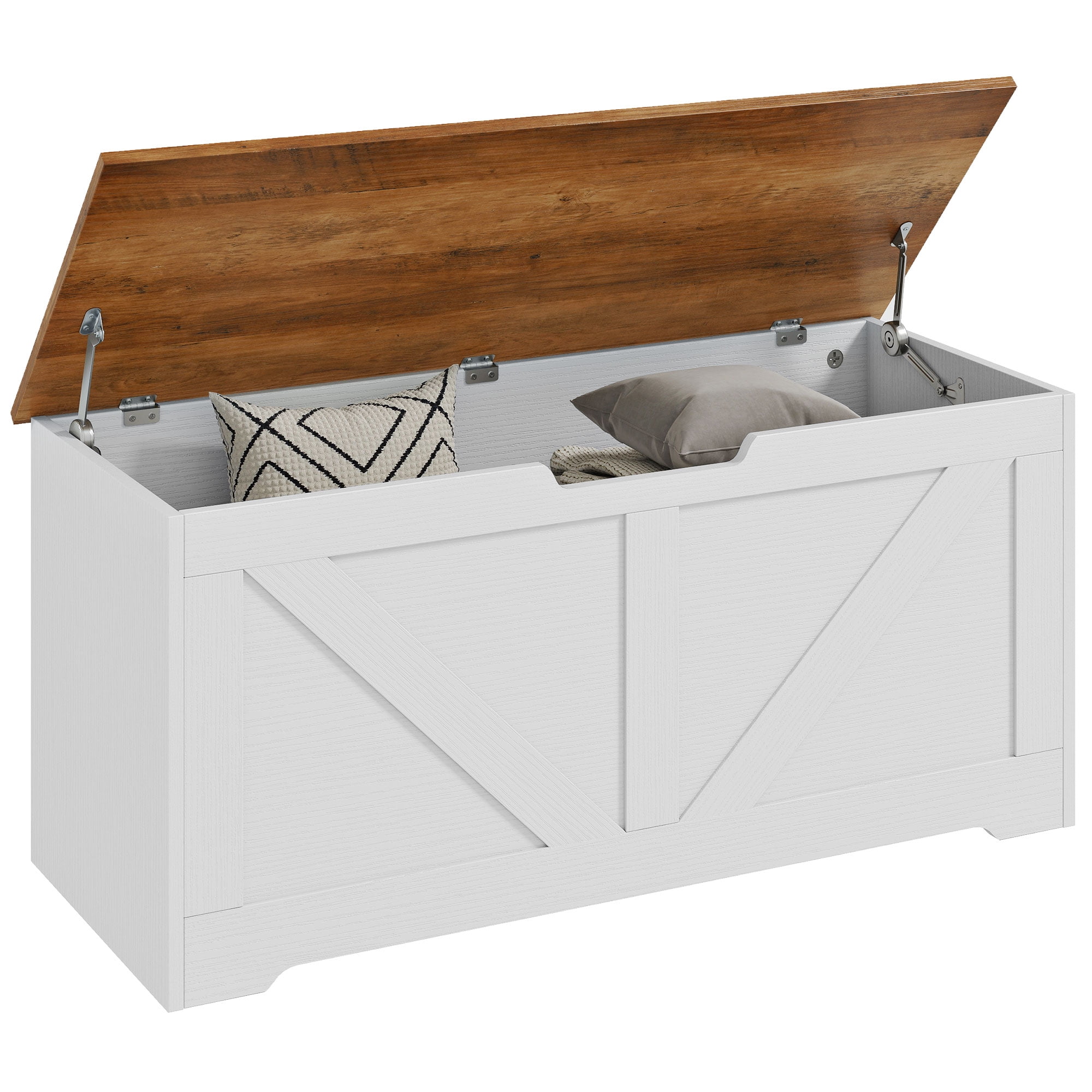 HOMCOM Storage Chest for Living Room, Storage Bench, 39.4"W