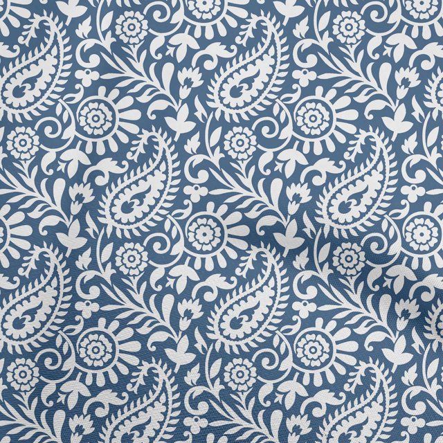oneOone Cotton Cambric Blue Fabric Block Sewing Craft Projects Fabric Prints By Yard 42 Inch Wide