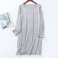 thumbnail image 2 of Kaemgyyd Chemises de Nuit à Manches Longues pour Femmes Grande Taille, Robe de Nuit Douce à Col Ras du Cou, Tenue de Détente, Chemises de Nuit Confortables, Vêtements de Nuit, 2 of 7