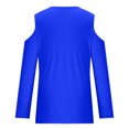 thumbnail image 5 of Yuyuzo Womens Tunic Tops Cold Shoulder Long Sleeve Shirts Loose Solid Color Lightweight Tee Tops, 5 of 5