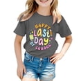 thumbnail image 1 of LUOGENLI T-Shirt pour Filles T-Shirt Imprimé à Col Rond à Manches Courtes pour Garçons et Filles Ensembles de Hauts Maxi Filles Tenues 2 Pcs Plage Gris 10-11 Ans, 1 of 4