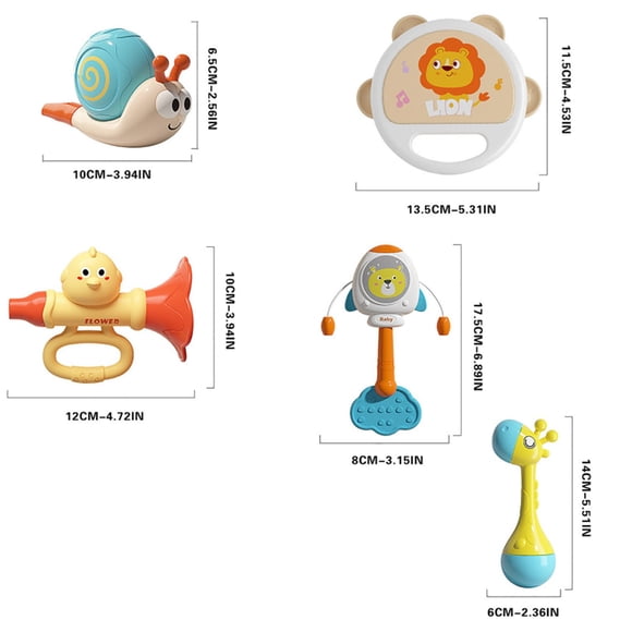 Ensemble de Jouets Musicaux à Sonner, 5 Pcs Tambours à Main, Jouet Musical en Caoutchouc Souple, Jouet d'Éducation pour Nourrisson, Jouet d'Incitation, Jouet Musical Multicolore, Jouet Rythmique pour Enfants Jouet Musical, Jouet pour la Motricité Fine, Jouet Musical Éducatif