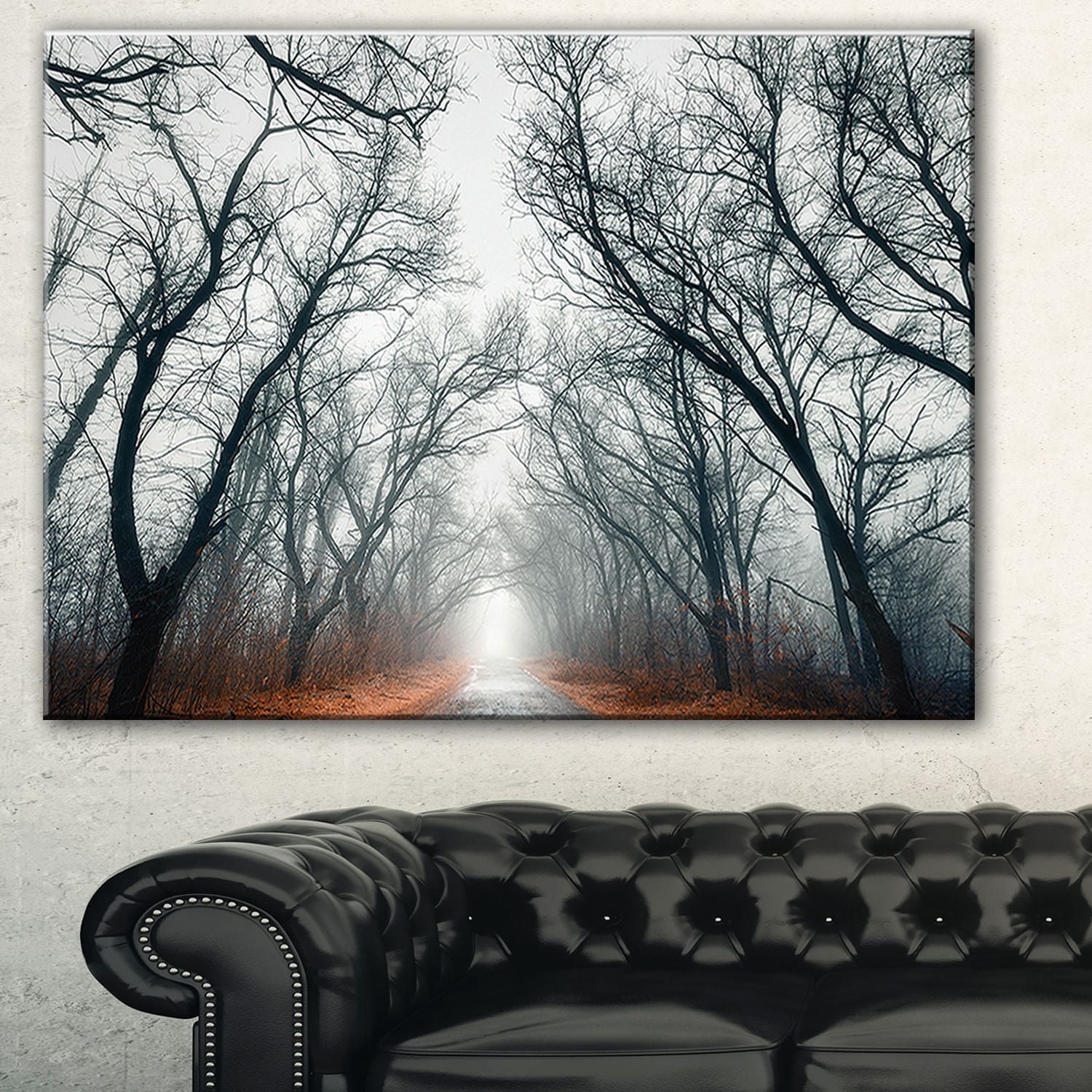 Tableau à toile imprimée Design Art Paysage photographique Rue dans forêt mystique