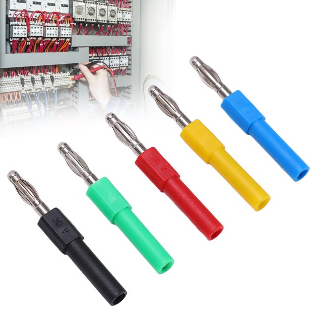 Banana Adapter, J.20012 Banana Connector 5PCS/Set 4mm Male To 2mm Female for Multimeter