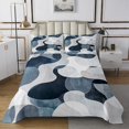 thumbnail image 1 of Erosebridal Blue Geometry Coverlet Set King, Minimalst Abstract Bedding Set, Modern Fashion Bed Set, Microfiber Bedroom Decor, 3pcs, 1 of 5