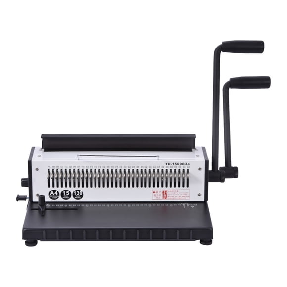 TD-1500B34 Manual Spiral Wire Binding Machine Metal 34 Punching Hole Square 4*4mm Photo Album A4 Paper Binder Puncher Machine