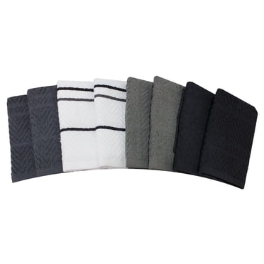 Mainstays 100% Cotton Dish Cloths, 8-Pack, Grey, 12 in x 12 in