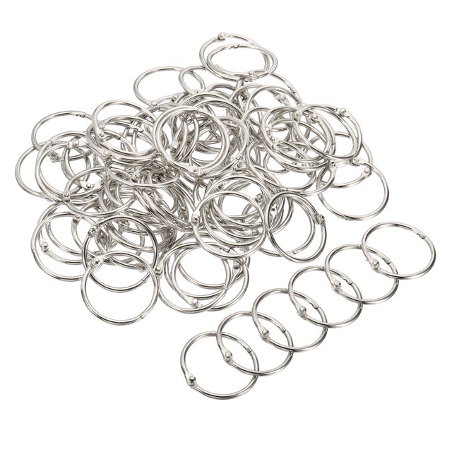 Unique Bargains Metal Binder Rings, Silver Tone, 100 Count, 100 Pack