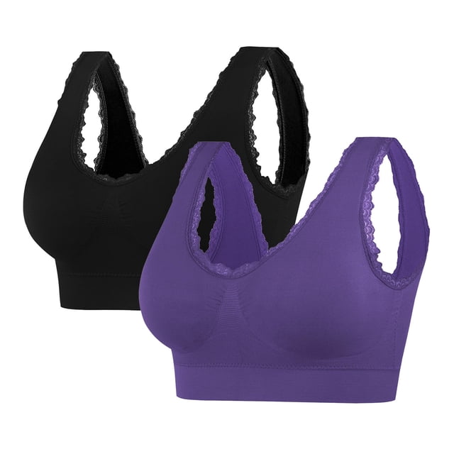 Soki 2pc Sports Bra for Women Padded Seamless Medium Impact Yoga Running Bras