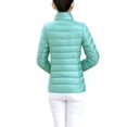 thumbnail image 2 of UKAP Ladies Puffer Jacket Solid Color Coat Stand Up Collar Down Jackets Packable Work Outwear Blue L, 2 of 3