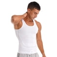 thumbnail image 1 of Ocealan Men's Tank Swimsuit Top Athletic Vest Rash Guard Shirt Solid Color Sleeveless Workout Playwear White XXL, 1 of 8
