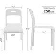 thumbnail image 4 of Modern Stackable Dining Chairs, Waterproof Plastic Seat with Ergonomic Back, Metal Legs, Easy Assembly, Space-Saving Kitchen Chairs for Dining Room, Indoor Outdoor Use, 45.5x40x76.5cm, 4 of 7