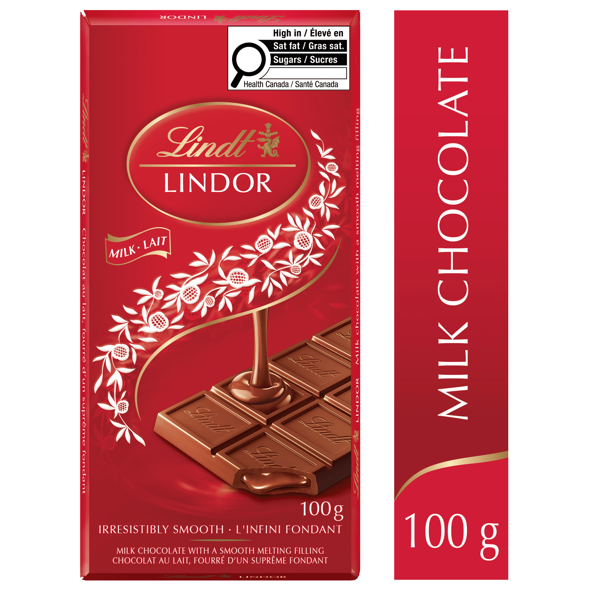 Chocolat au lait LINDOR de Lindt – Barre (100 g)