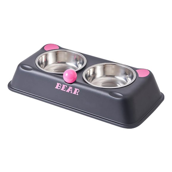 TIELUTT Bol Double en Acier Inoxydable pour Nourriture de Chat Bol pour Animal Durable Facile à Nettoyer Idéal pour Chenil Bol d'Eau Bol en Métal 3 Bols Mangeoire pour Chien Surélevée Mangeoire Lente Bols pour Chien Petit Bol Alimentaire en Céramique Tapis Petit Chien Mange