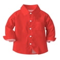 thumbnail image 2 of vdgthytj Toddler Baby Boys Girls Button down Shirts Kids Collared Long Sleeve Uniform Dress Shirt Tops Spring Fall Clothes, 2 of 6