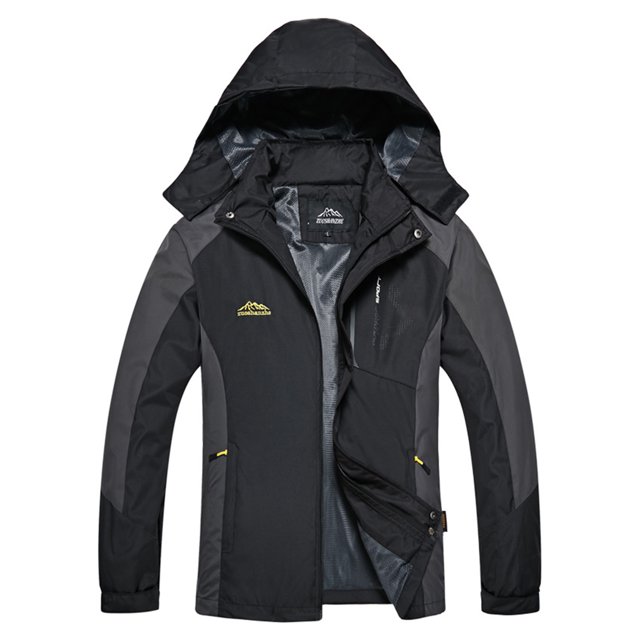 Innerwin Manteau Imperméable Veste Homme Ski Neige Boutons Extérieur Homme Noir m