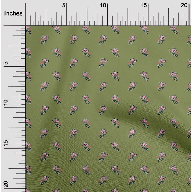 oneOone Polyester Lycra Fabric Floral Block Print Fabric By Yard 56 Inch Wide