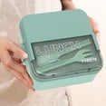 thumbnail image 1 of Summer Savings Kcavykas Sealed Compartment Plastic Lunch Box Can Be Put into Microwave Oven Student Lunch Box Large Capacity Lunch Box for Office Workers, 1 of 6