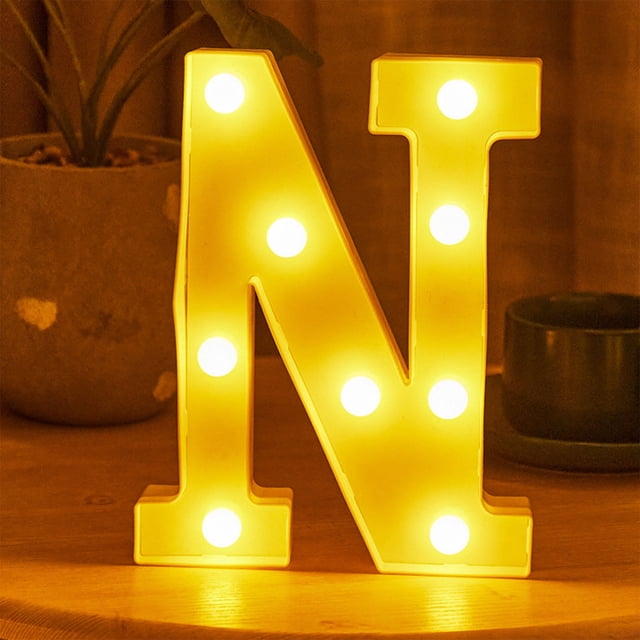 TopLLC Christmas Decor LED Letter Lights Sign Light Up For Home Party Wedding Decoration Light Up Letters Alphabet Letter Sign Battery Powered For Christmas Birthday Party Decoration warning light