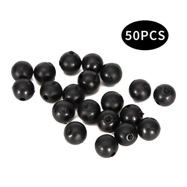 Ensemble de 50 Pcs Perles en Caoutchouc pour Pêche, Accessoires de Gréement de Haricots 8 mm 6 mm, Perles Rondes en Caoutchouc pour Carpe, Matériel de Pêche, Outils de Gréements de Carpe 6 mm