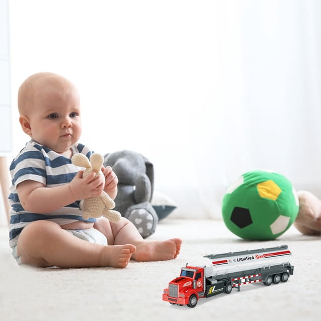 LSLJS Simulation à Rétrofriction Alliage avant Grands Transporteurs Camion-Citerne Camion d'Ingénierie Modèle de Camion Jouet pour Enfants Cadeau, Jouets pour Enfants