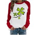 thumbnail image 2 of Chandail de la Saint-Patrick pour Femmes, T-shirt à Col Rond Imprimé à Manches Longues, Haut Ample, Chandail de la Saint-Patrick, 2 of 4