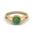thumbnail image 1 of 0.75 Cts Round Shape Emerald Solitaire 925 Sterling Silver Gold Vermeil Split Shank Wedding Women Rings, 1 of 3