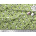 thumbnail image 3 of Soimoi Green polyester Crepe Fabric Coffee & CHill Text Printed Fabric 1 Yard 52 Inch Wide, 3 of 5