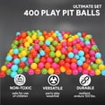 thumbnail image 2 of BalanceFrom 400-Count Play Pit Balls Toy Set for Kids with Mesh Bags, Rainbow Colors, 2 of 10