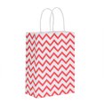 thumbnail image 2 of MAGT Sac Kraft Poignée Rouge, 25pcs Sacs-Cadeaux en Forme de Petite Vague Durable Sac en Papier Kraft Sac fourre-Tout Recyclable avec poignée pour Cadeau(Rouge), 2 of 10