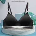 thumbnail image 3 of Woman's Bras Full-Coverage Bra Feature V-Neck Bralette Bra Style W-220 Black L, 3 of 5