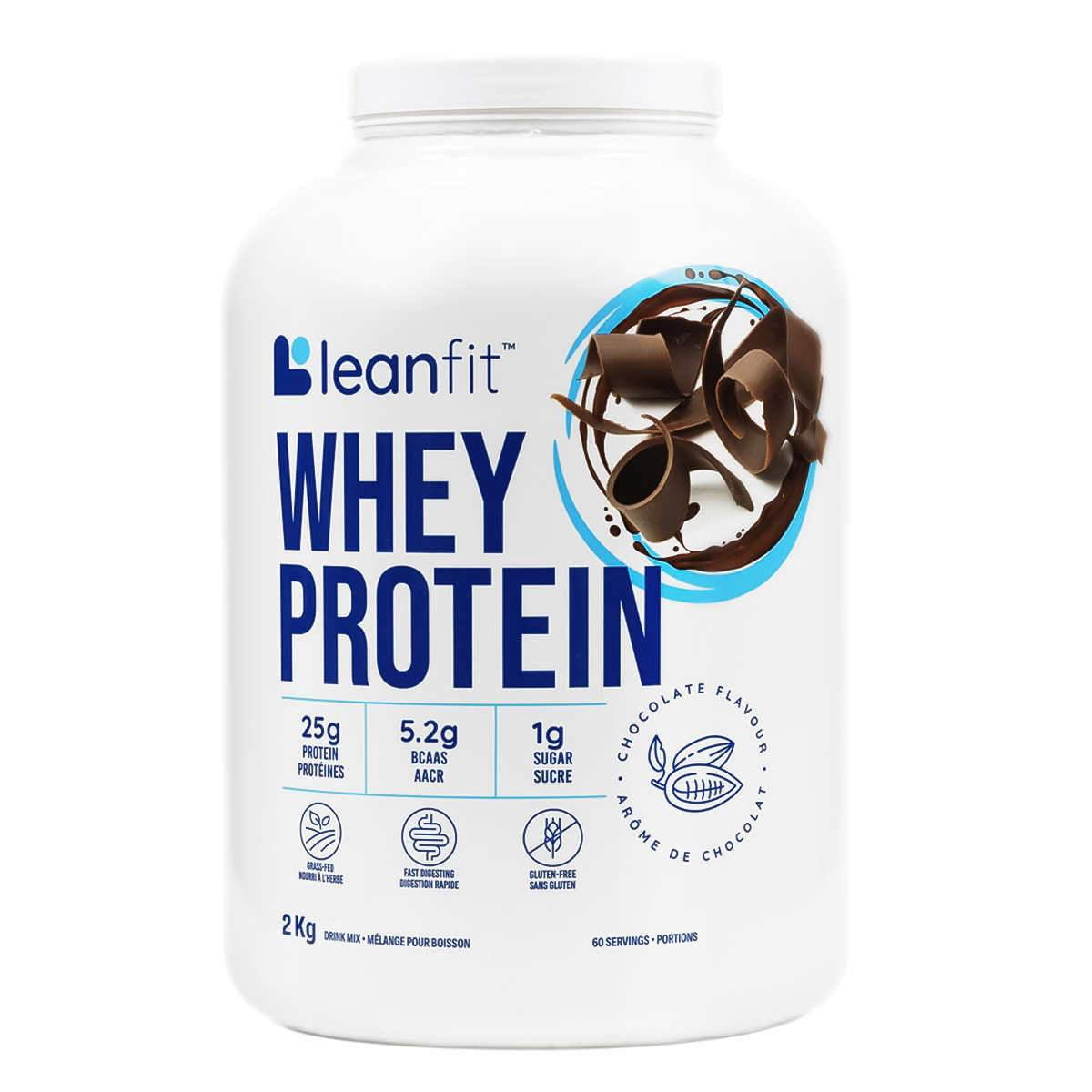 LeanFit Naturals Whey Protein Powder, Chocolate, 2 kg