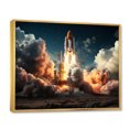 thumbnail image 2 of Designart Rocketship Oversized framed wall art decor, Rocketship framed wall Art, Launching the Rocketship I , White Modern Gold framed wall art, 32x24 inches Gold Frame, 2 of 5