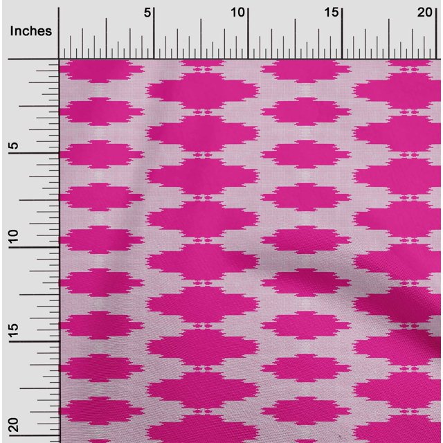 oneOone Viscose Chiffon Fabric Plus Sign Kasuri Print Fabric BTY 42 Inch Wide