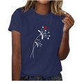thumbnail image 1 of yievot Chemises pour Femmes Mode Manches Courtes Col Rond Impression de la Saint-Valentin Chandail Décontracté T-Shirt Hauts Chemise, 1 of 5