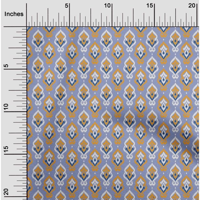 oneOone Silk Tabby Fabric Damask Ikat Print Fabric By The Yard 42 Inch Wide