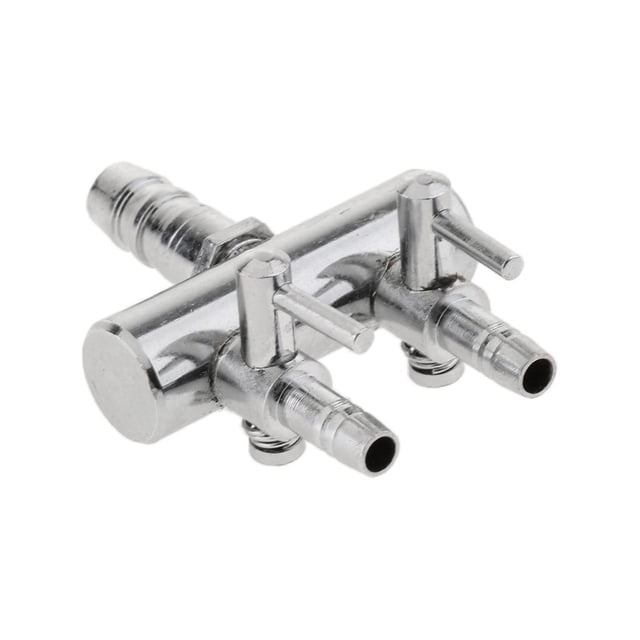 lionlar 8mm To 4mm Aquarium Stainless Steel Air Splitter Pump Switch Control Flow Valve 2 Way