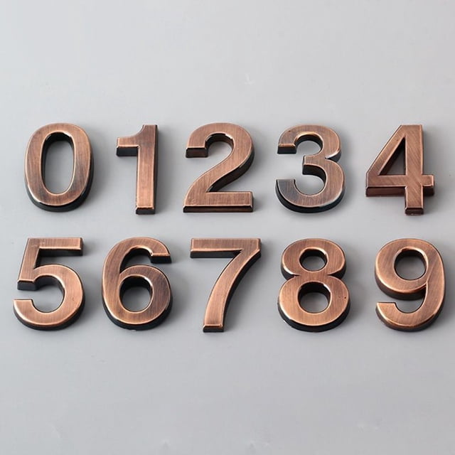 Adhesive Glossy 3D House Number Door Plate Sign Outdoor Hotel Room Number
