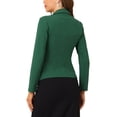 thumbnail image 3 of INSPIRE CHIC Blazer de Tailleur Extensible pour Femme à Col à Revers pour le Travail Vert Foncé TP, 3 of 6