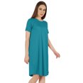 thumbnail image 2 of Inkmeso Robe T-Shirt d'Été Décontractée Unie pour Femmes, Coupe Ample, Tunique à Manches Courtes, Robe de Nuit, 2 of 7