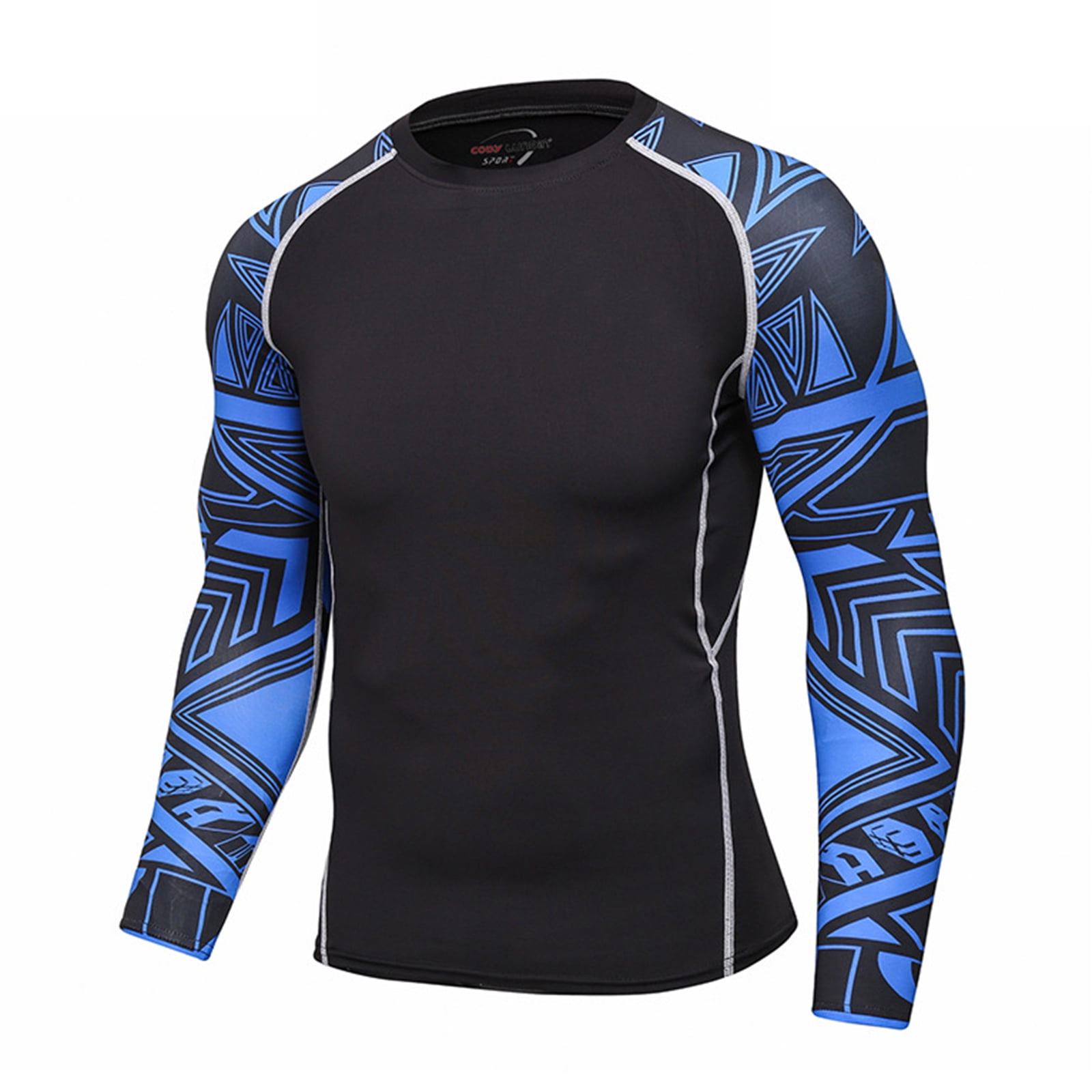 RUNQHUI Men's Long Sleeve Rash Guard Shirt Swimwear UV UPF 50+ Protection Swim Shirt Wetsuit Tops Type D XL