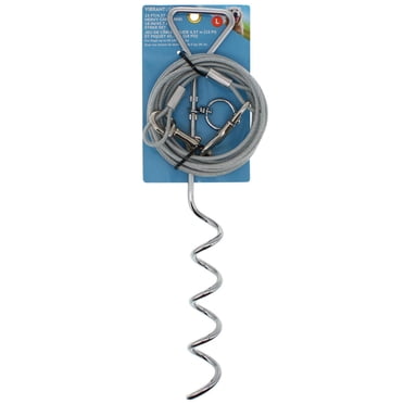 Vibrant Life Ensemble de Câble Robuste 15 Pieds/4.57 m et de Piquet pour Chien 18 Po/45.7 cm