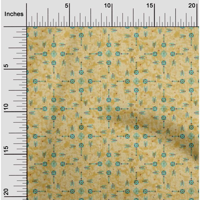 oneOone Georgette Viscose Pale Orange Fabric Geometric Texture Craft Project Decor Fabric Printed By The Yards 42 Inches Wide